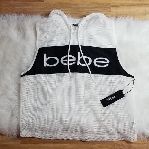 Bebe Tops Bebe Sport Sleeveless Netted Hoodie Poshmark Bebe Tops Bebe Sport Sleeveless Netted Hoodie Poshmark